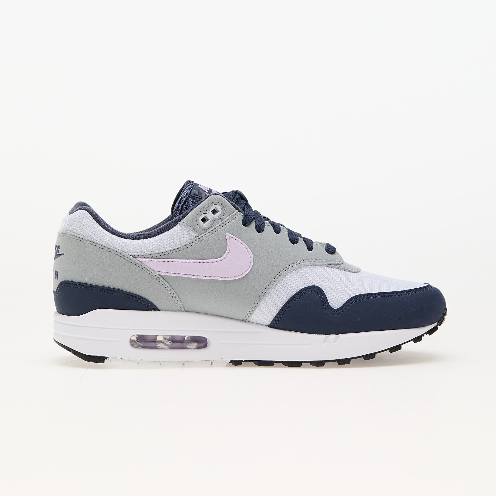 Men's sneakers and shoes Nike Air Max 1 Football Grey/ Lilac Bloom-Thunder Blue