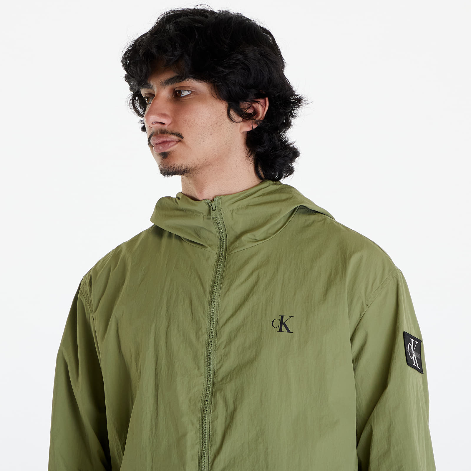Windjacke Calvin Klein Jeans Relaxed Hooded Windbreaker Dark Juniper