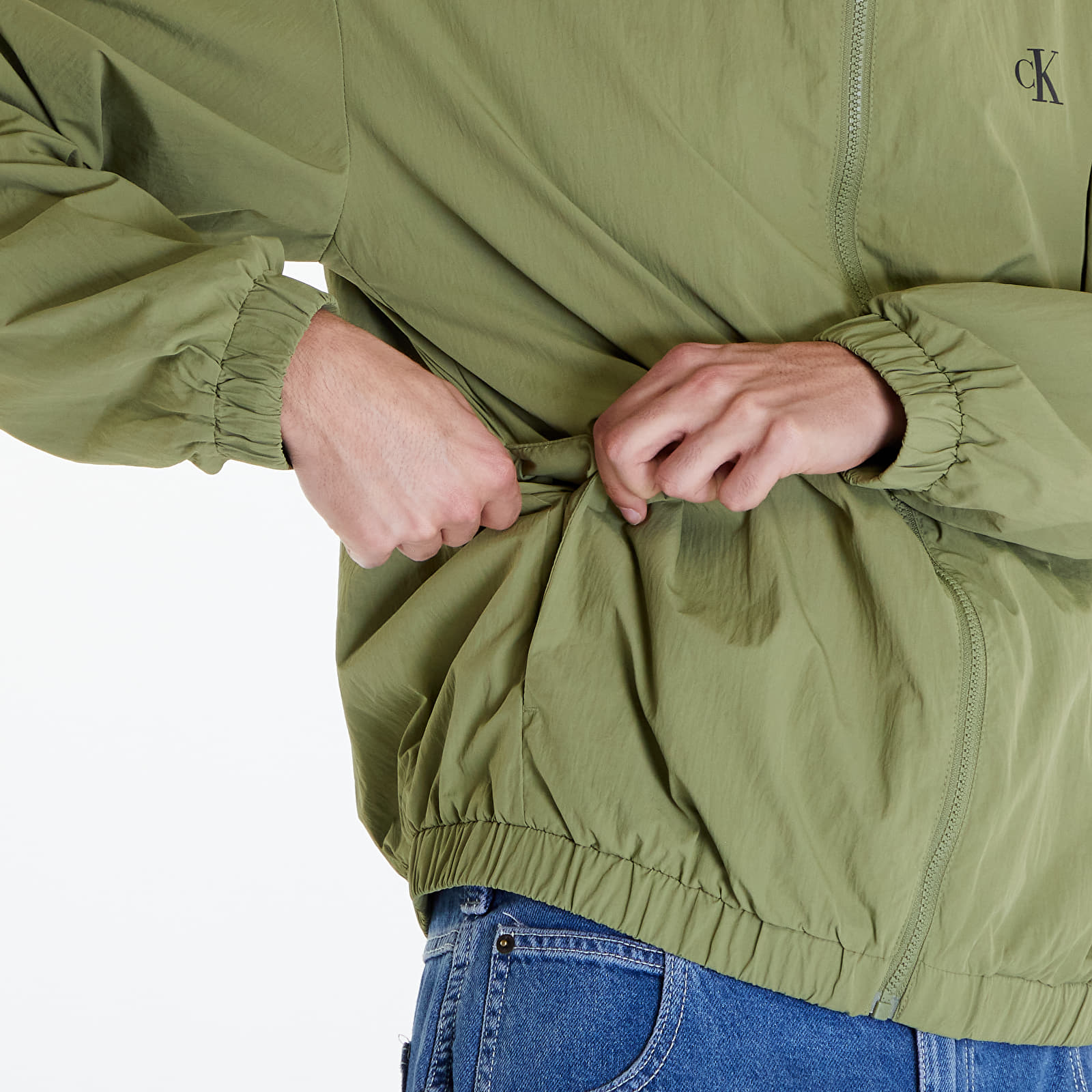 Windjacke Calvin Klein Jeans Relaxed Hooded Windbreaker Dark Juniper