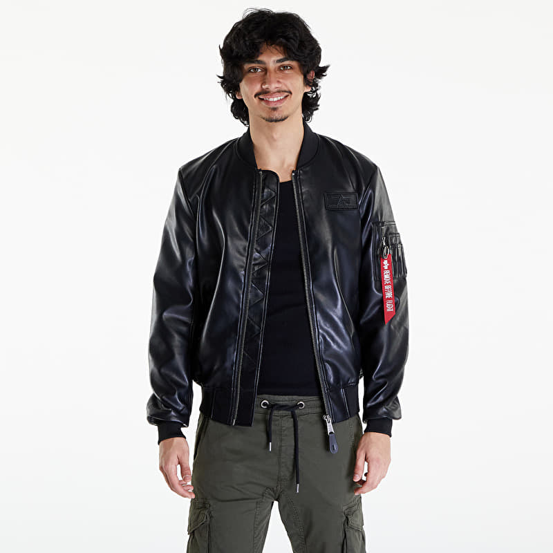 Alpha Industries MA-1 VF Vegan Leather Black | Queens