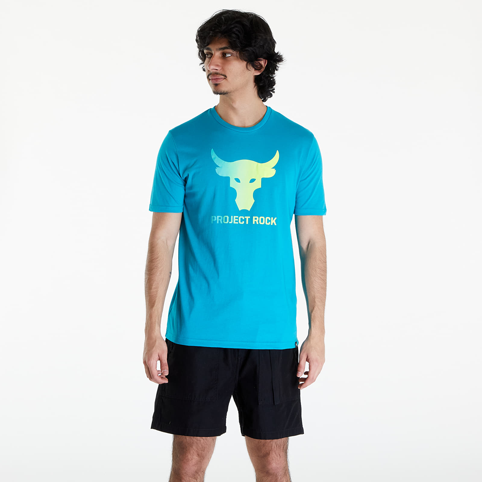T-shirts Under Armour Project Rock Payoff Graphic Short Sleeve Tee Circuit Teal/ Radial Turquoise/ High-Vis Yellow
