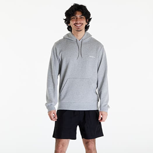 Mikina Carhartt WIP Hooded Script Embroidery Sweat UNISEX Grey Heather/ White