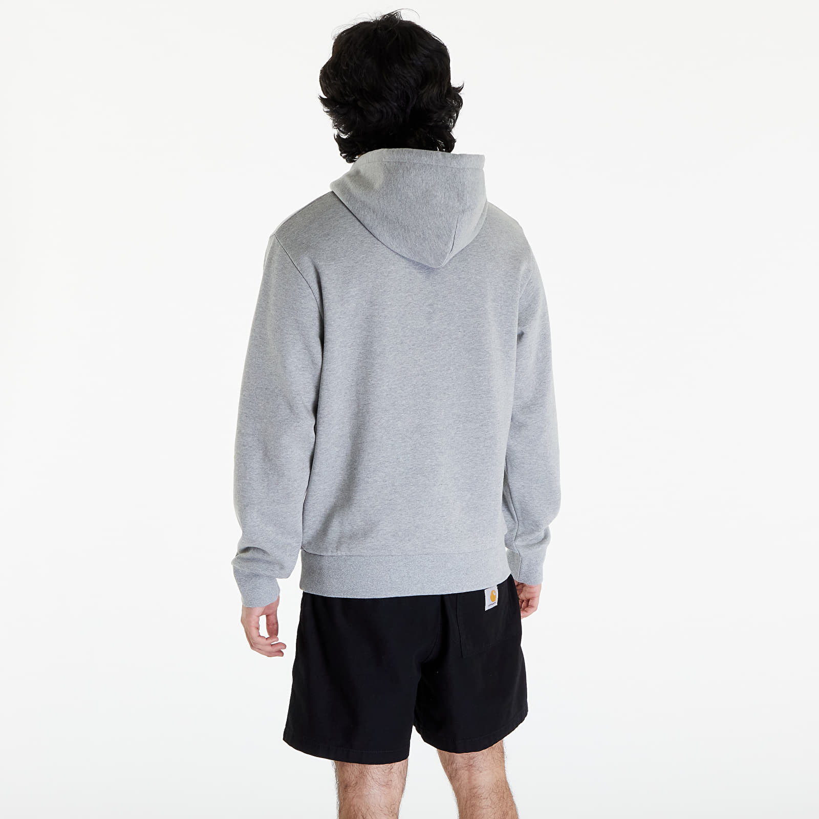 Mikiny Carhartt WIP Hooded Script Embroidery Sweat UNISEX Grey Heather/ White