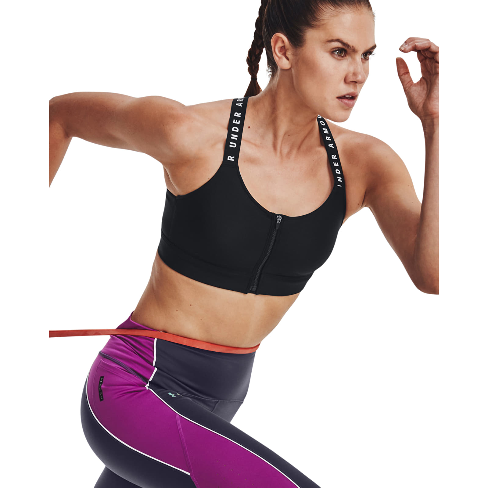 Biustonosze Under Armour Infinity High Bra Zip Black