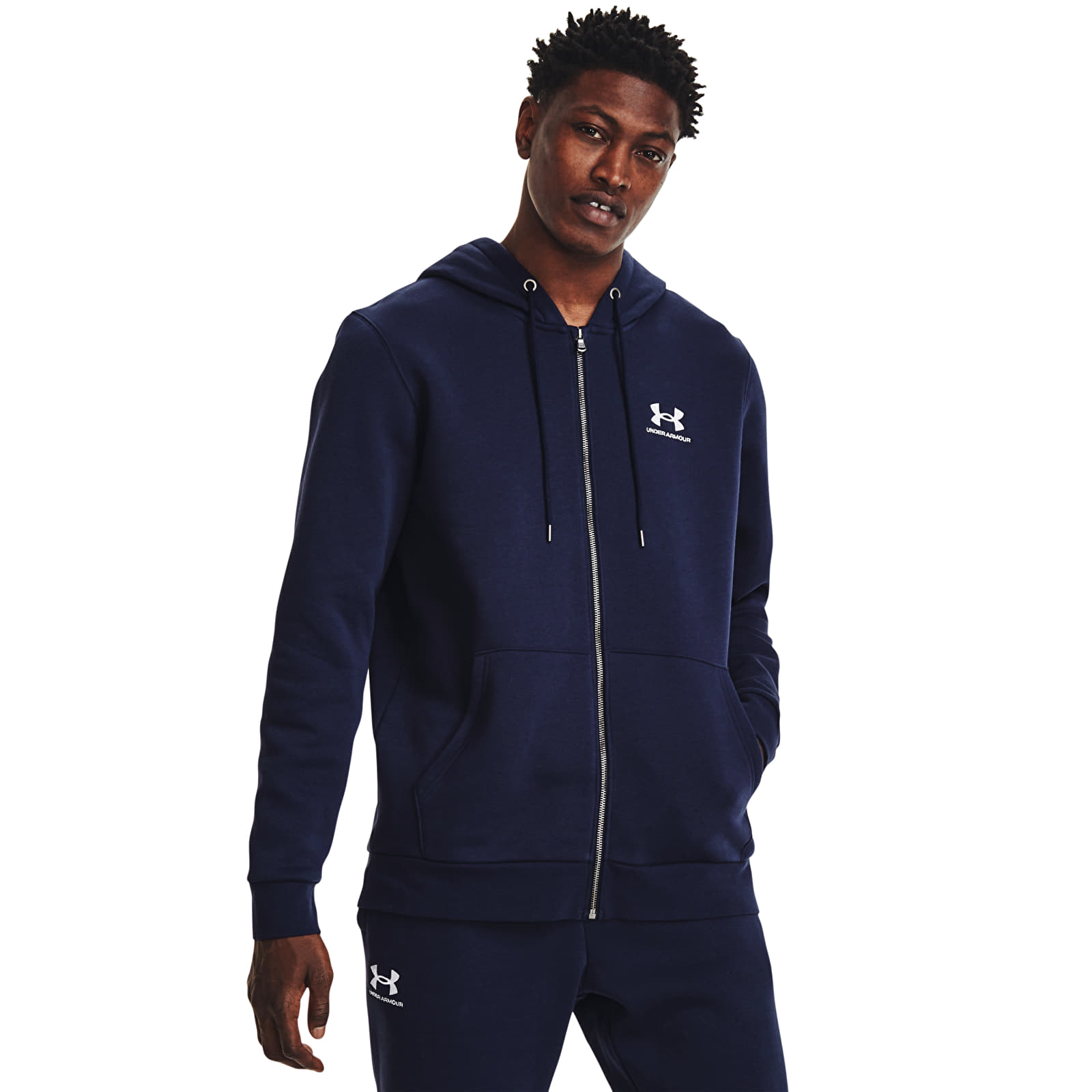 Sudaderas Under Armour Essential Fleece Fz Hood Midnight Navy