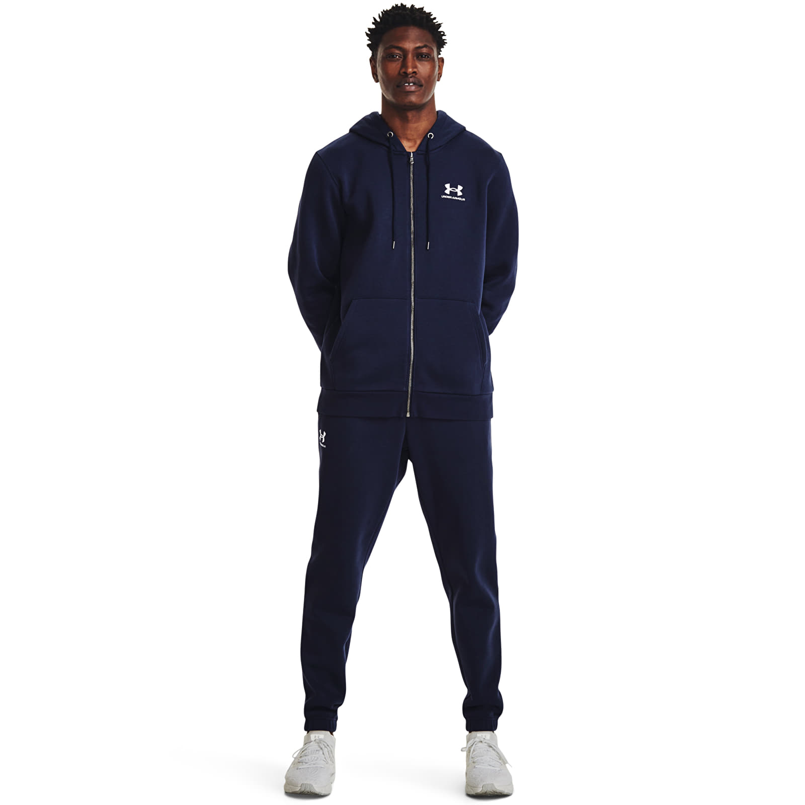 Sudaderas Under Armour Essential Fleece Fz Hood Midnight Navy