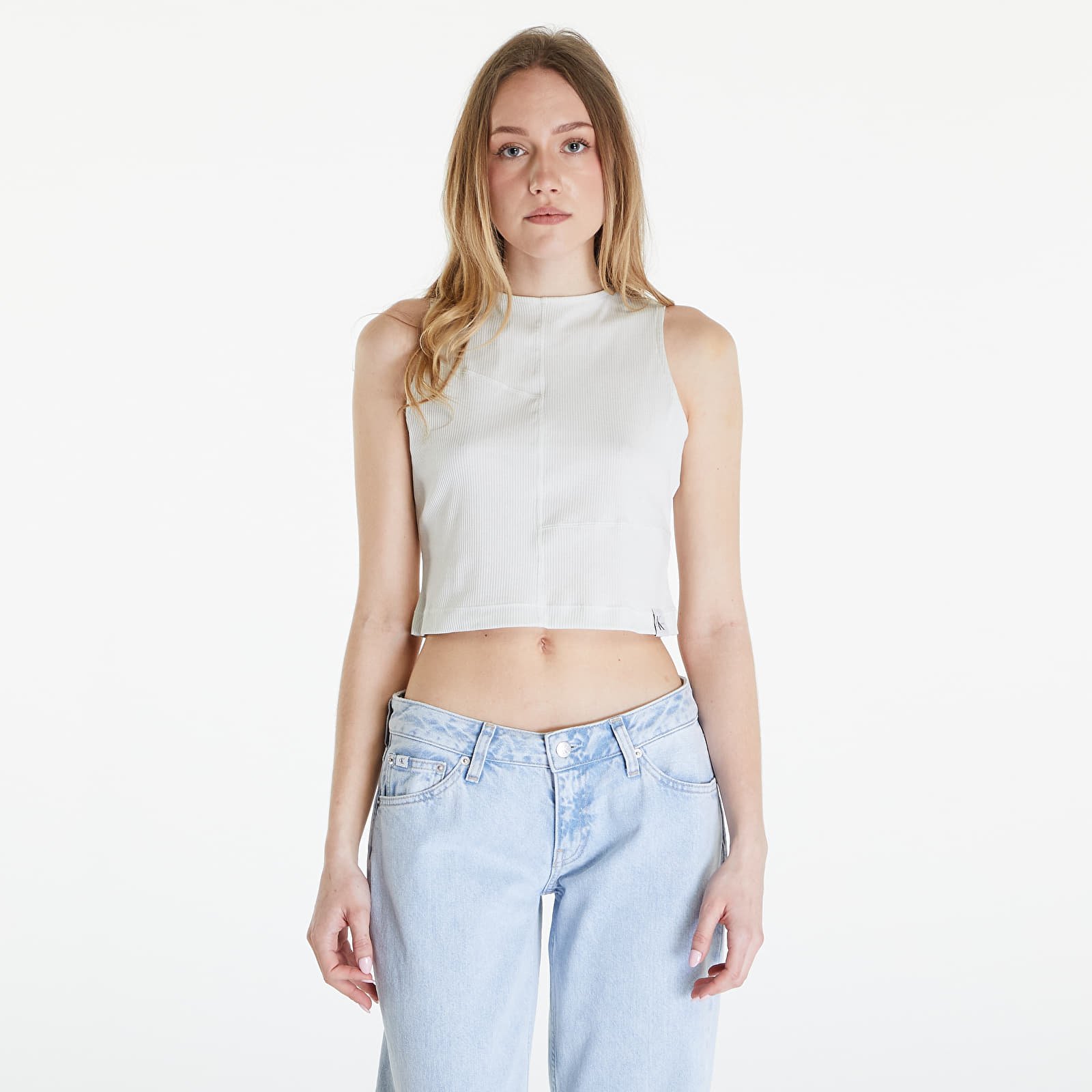 Tank topy Calvin Klein Jeans Seaming Rib Tank Top Icicle