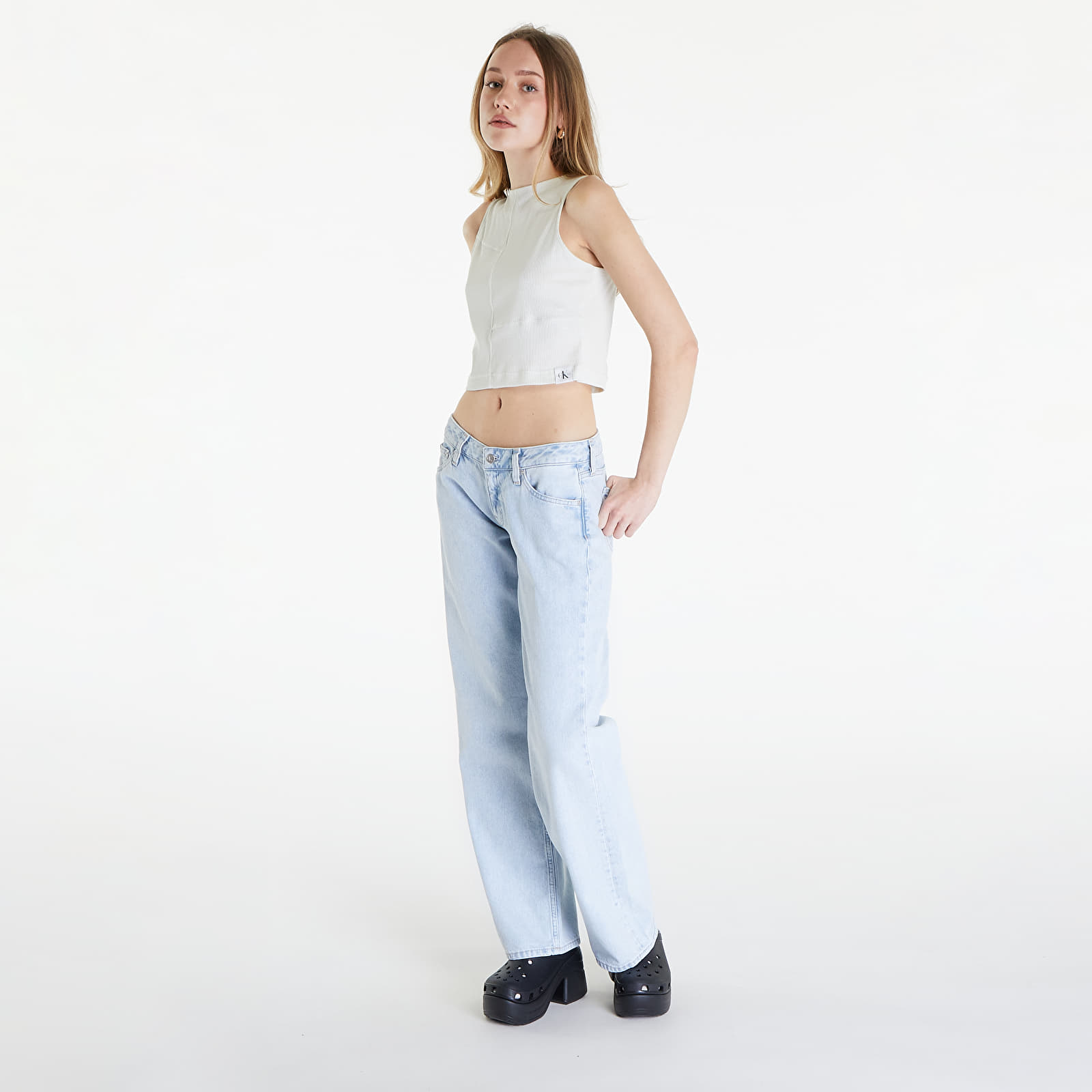 Tank topy Calvin Klein Jeans Seaming Rib Tank Top Icicle