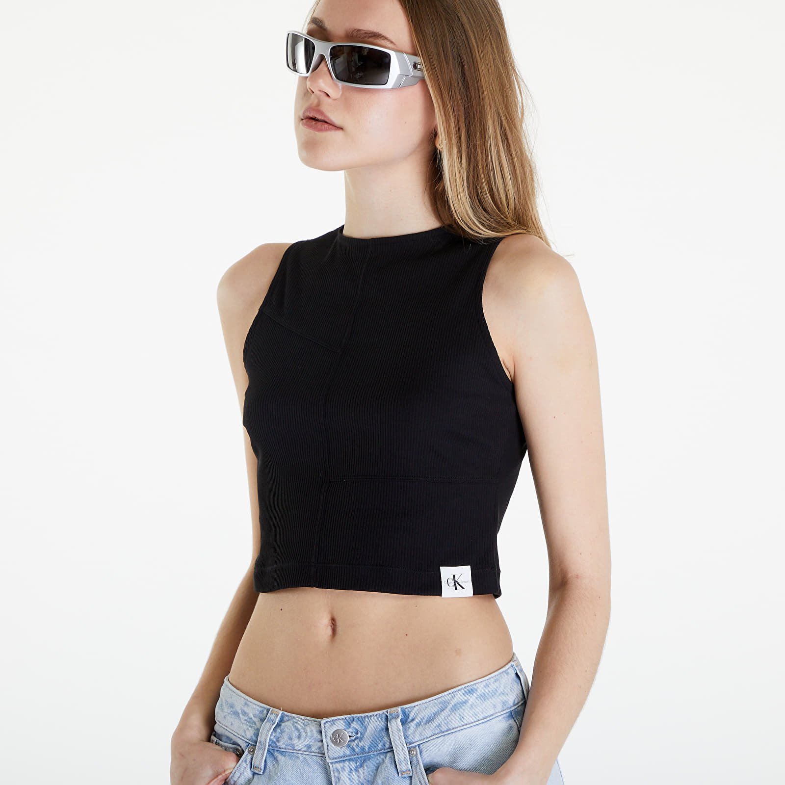 Maiouri Calvin Klein Jeans Seaming Rib Tank Top Black