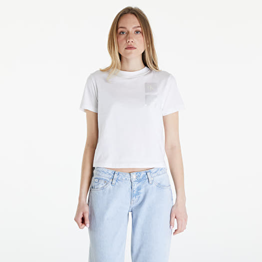 T-shirt Calvin Klein Jeans Satin Boxes Baby Tee White