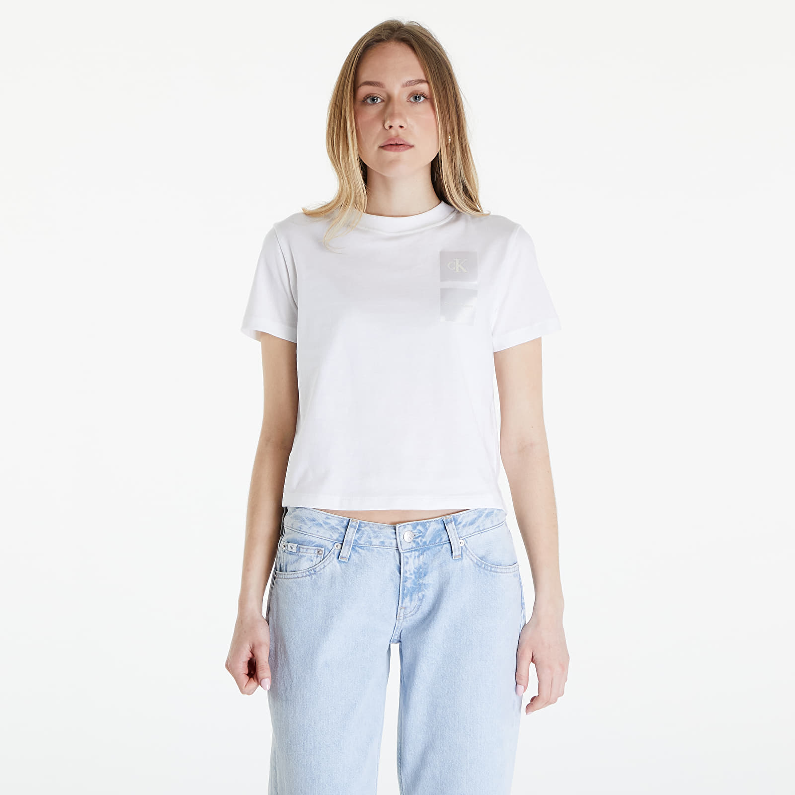 Camisetas Calvin Klein Jeans Satin Boxes Baby Tee White