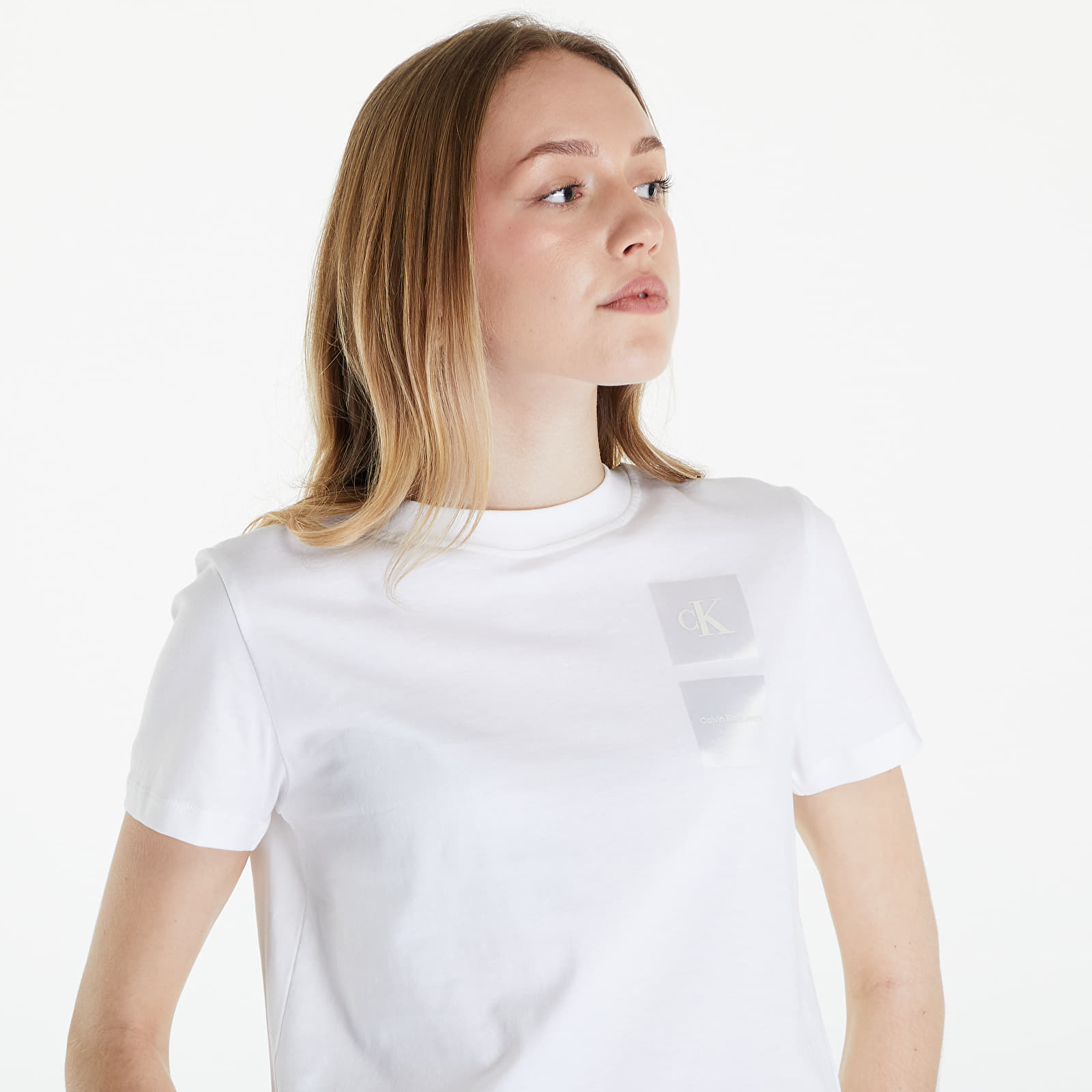Camisetas Calvin Klein Jeans Satin Boxes Baby Tee White