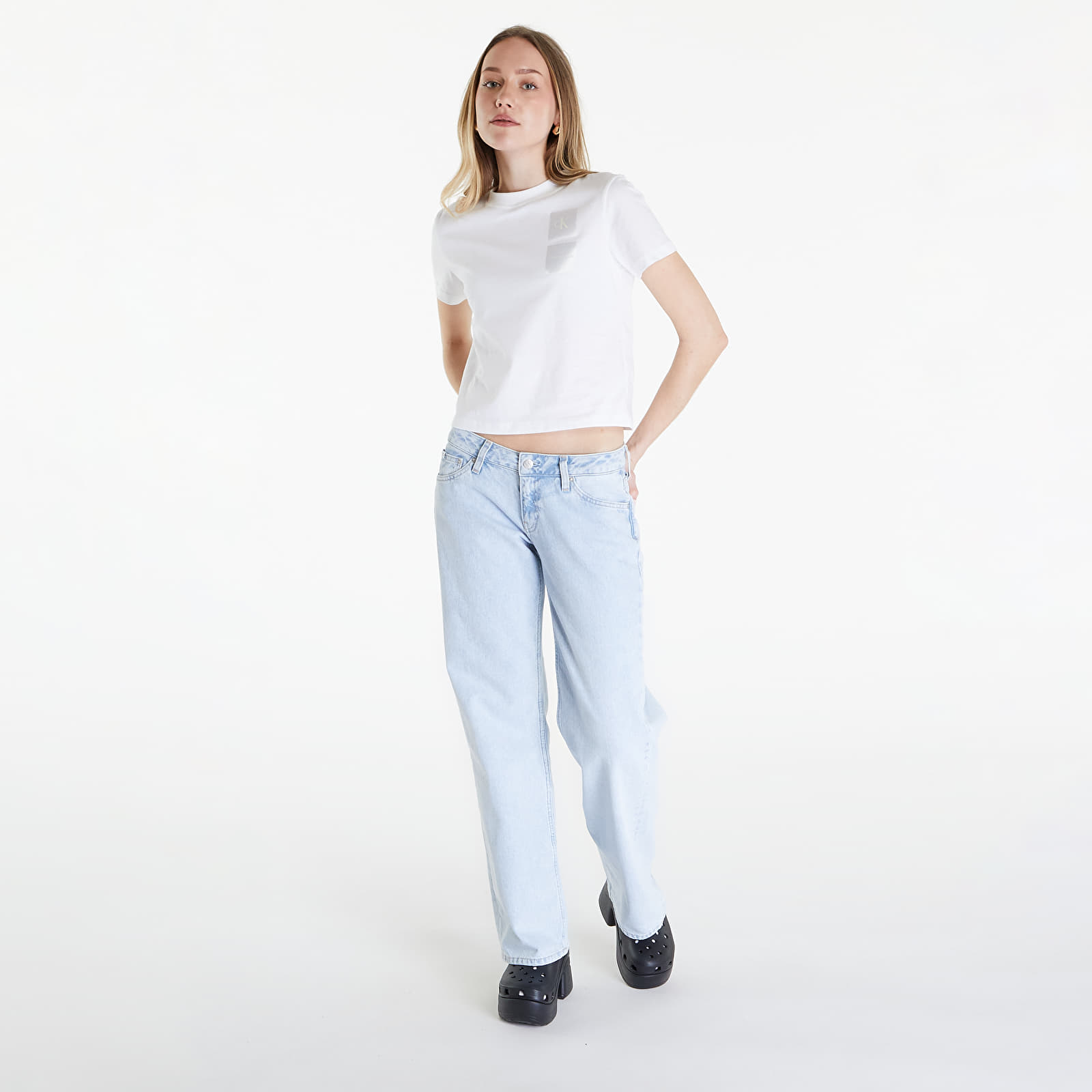 Camisetas Calvin Klein Jeans Satin Boxes Baby Tee White