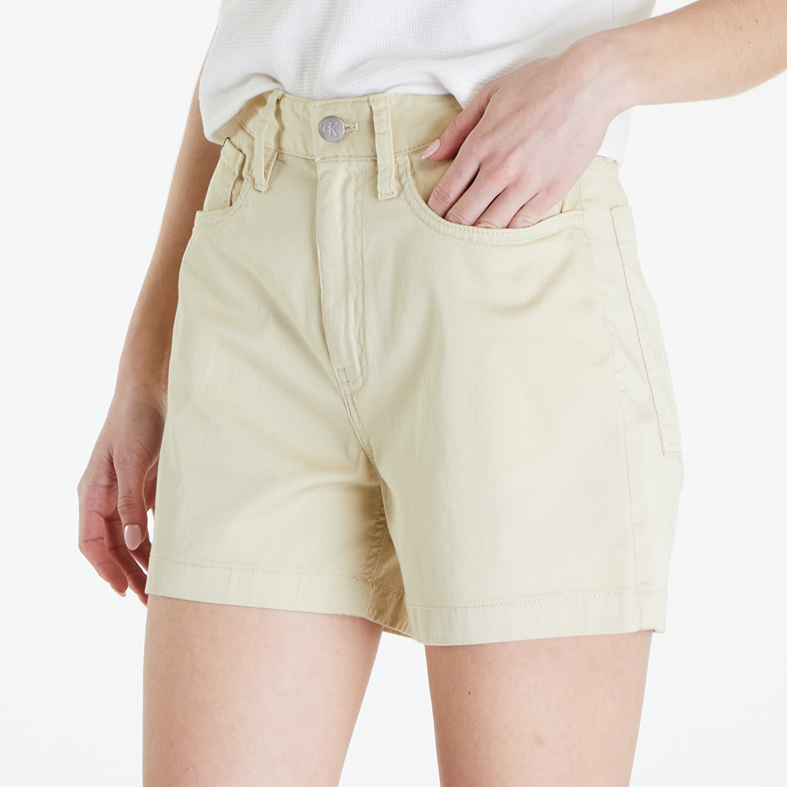 Shorts Calvin Klein Jeans Woven Label Mom Short Green Haze