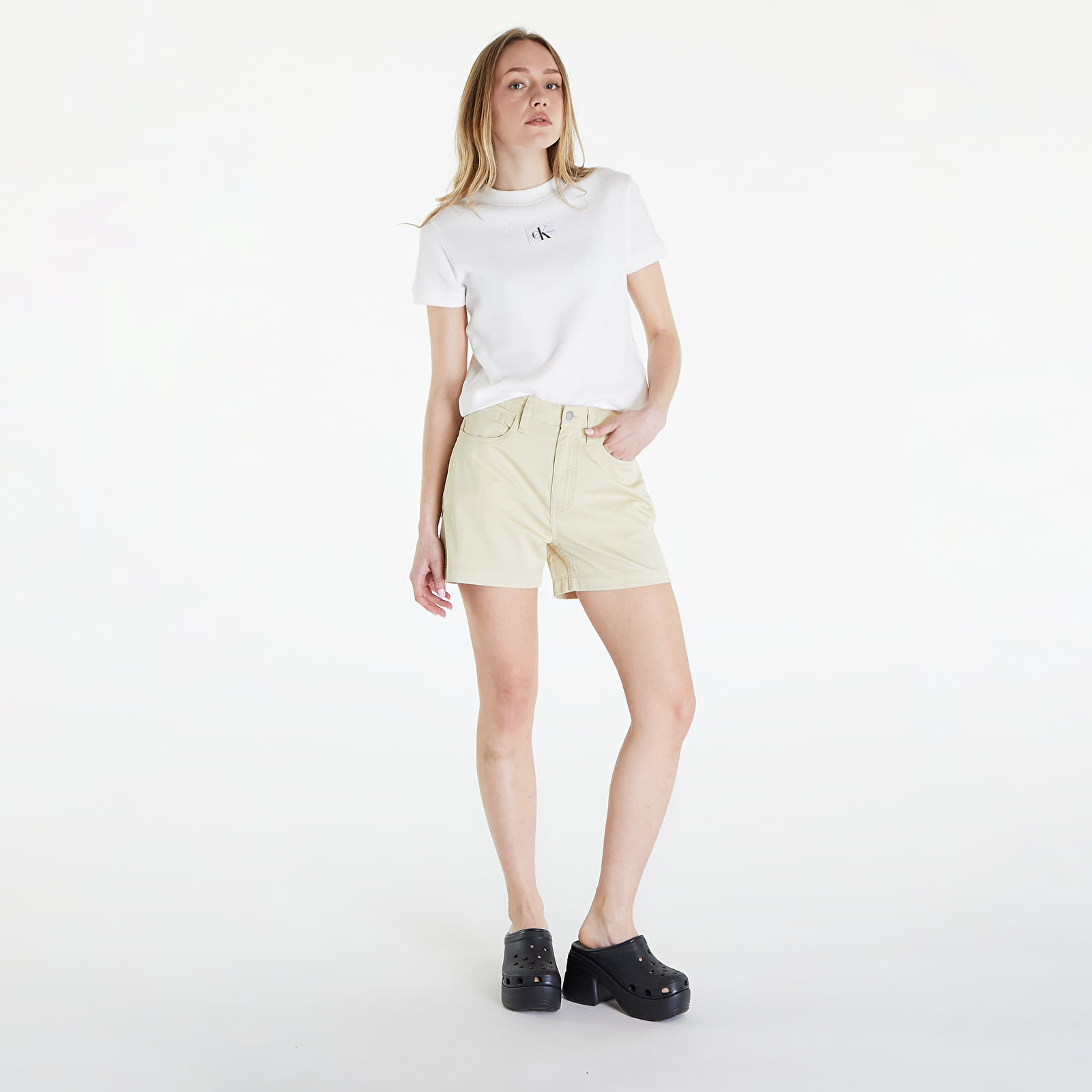 Shorts Calvin Klein Jeans Woven Label Mom Short Green Haze
