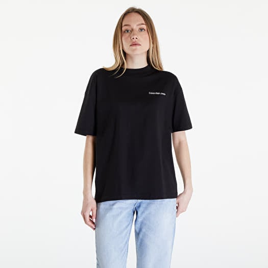 T-shirt Calvin Klein Jeans Embroidered Slogan Back Tee Black