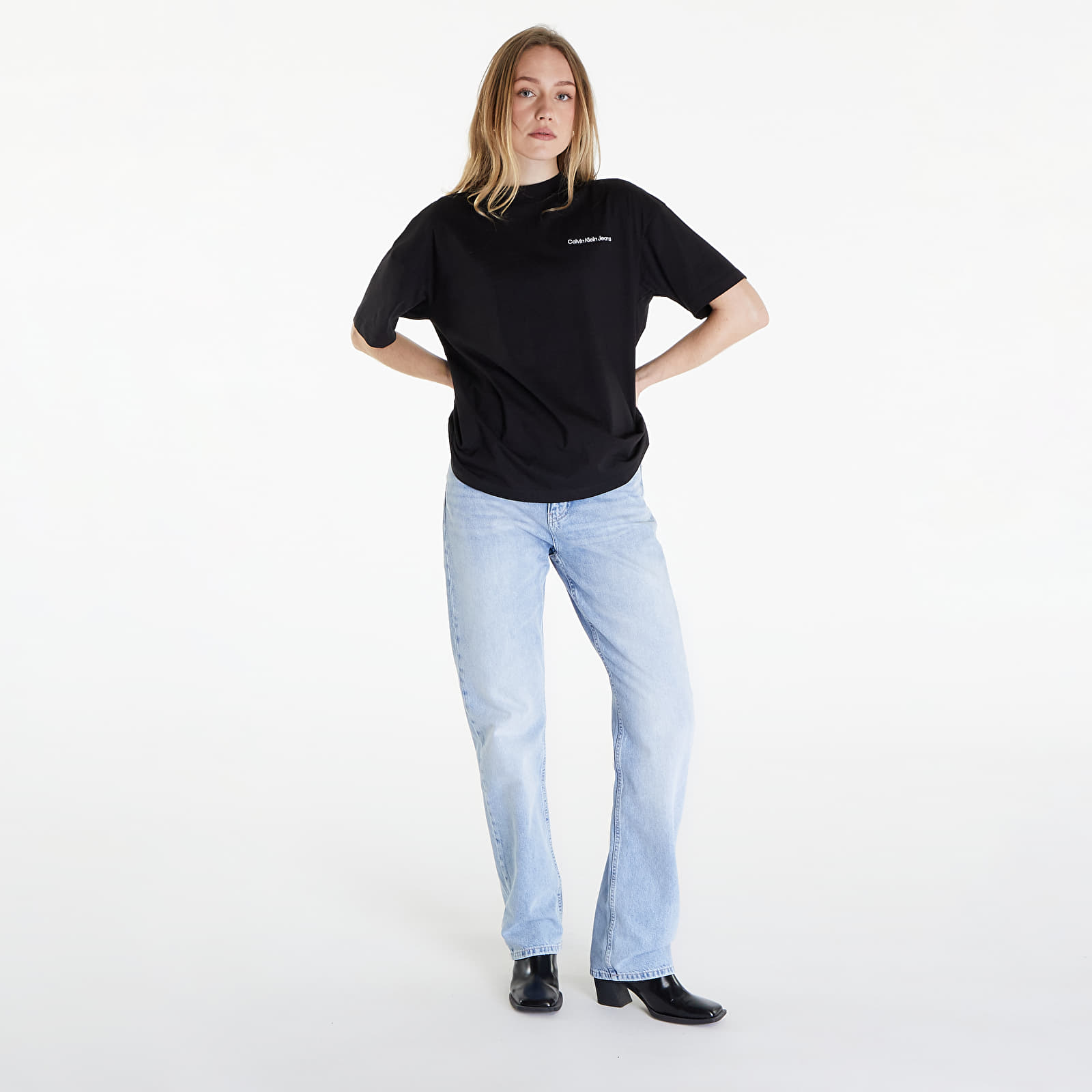 T-särgid Calvin Klein Jeans Embroidered Slogan Back Tee Black