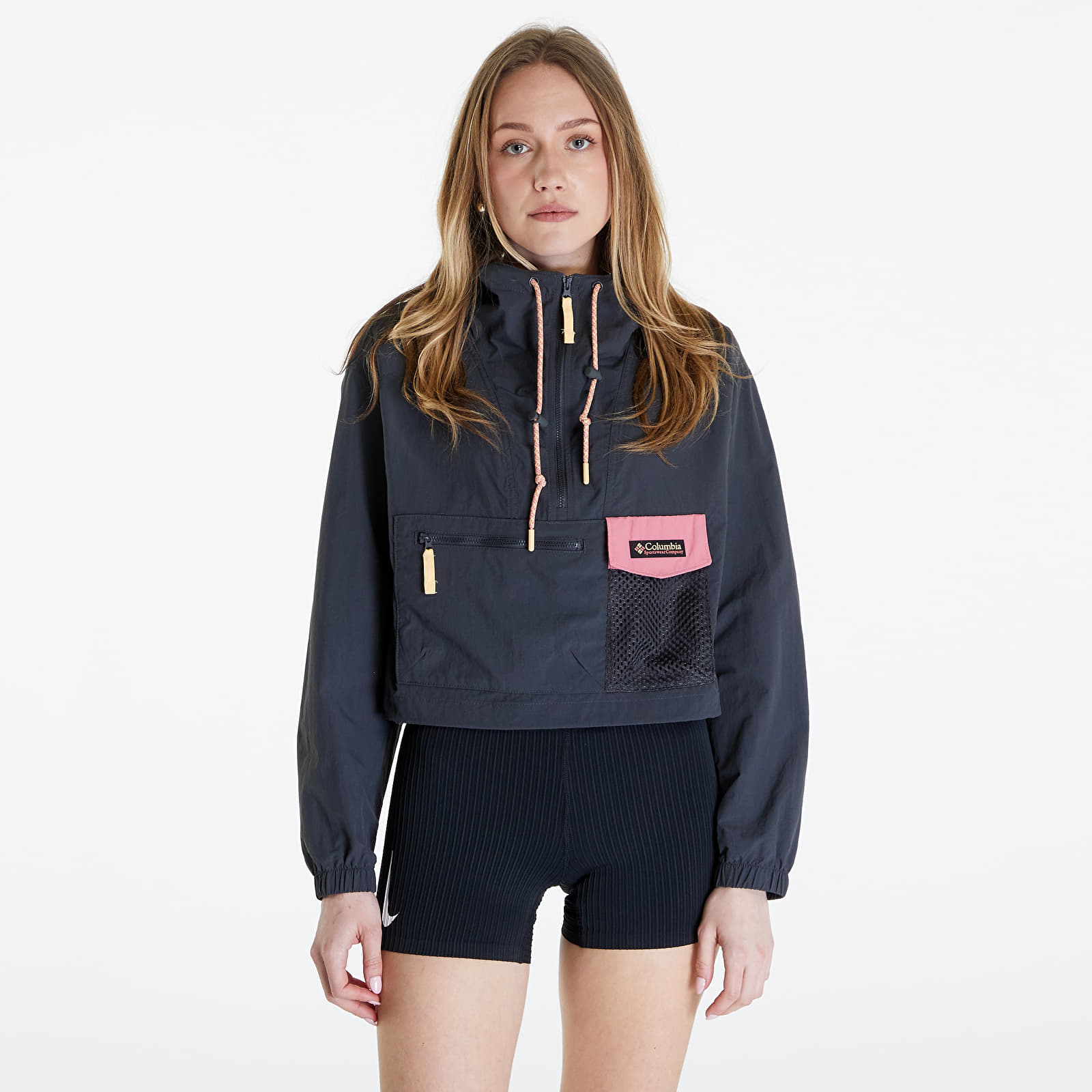 Windjacke Columbia Painted Peak™ Cropped Wind Jacket Shark/ Pink Agave