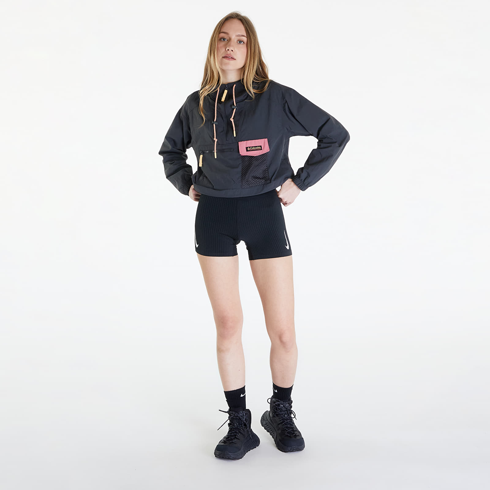 Windjacke Columbia Painted Peak™ Cropped Wind Jacket Shark/ Pink Agave