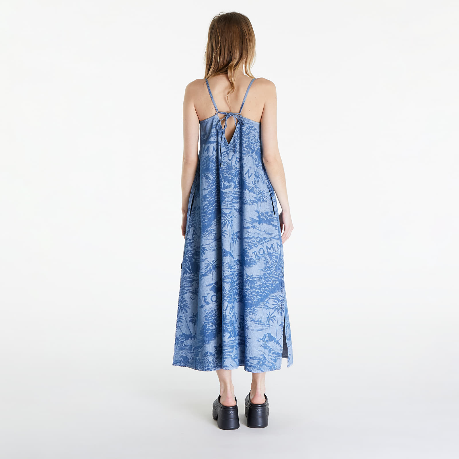 Dresses Tommy Jeans Chambray Sleeveless Maxi Dress Hawaiian Denim Laser