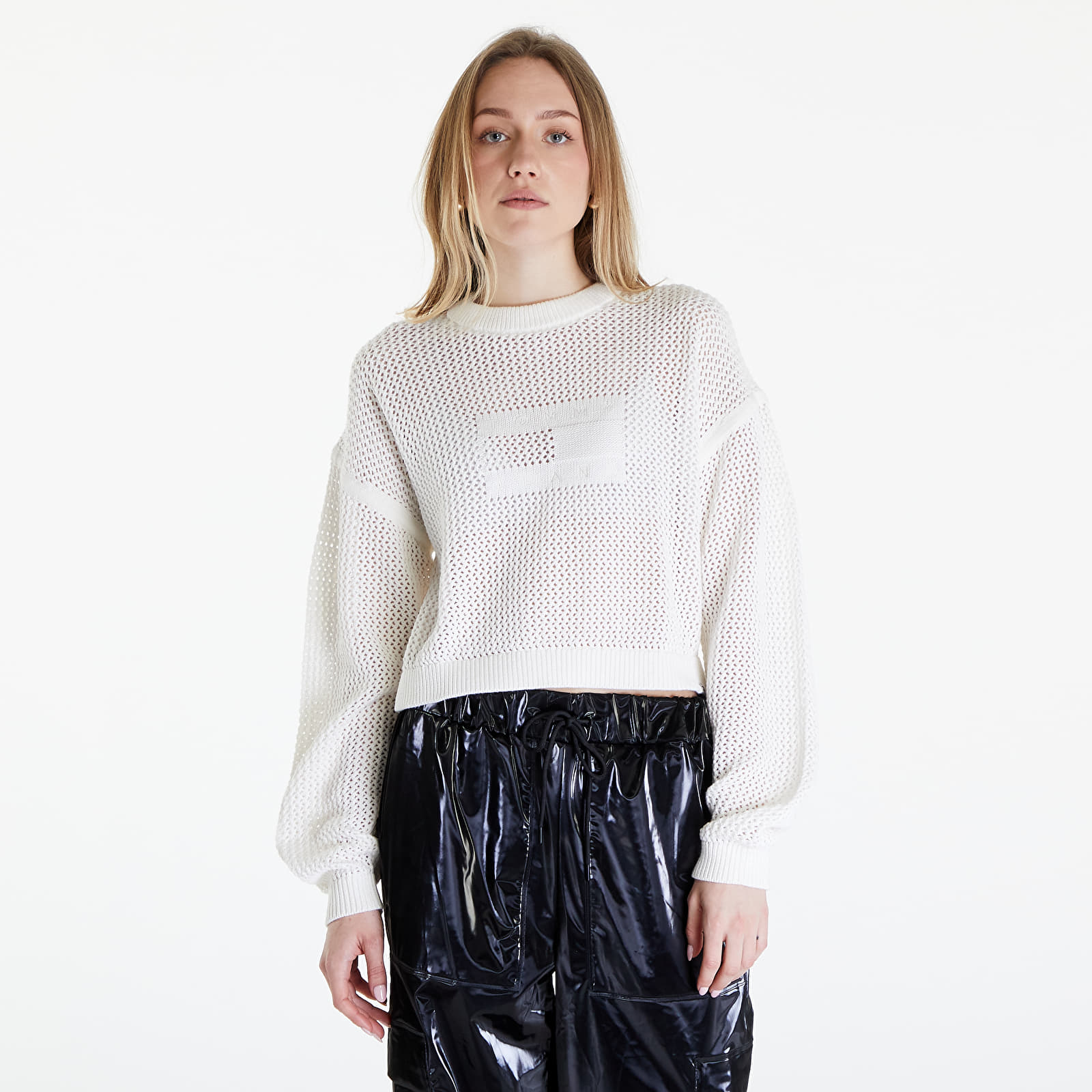 Kampsunid Tommy Jeans Open Stitch Flag Sweater Ancient White