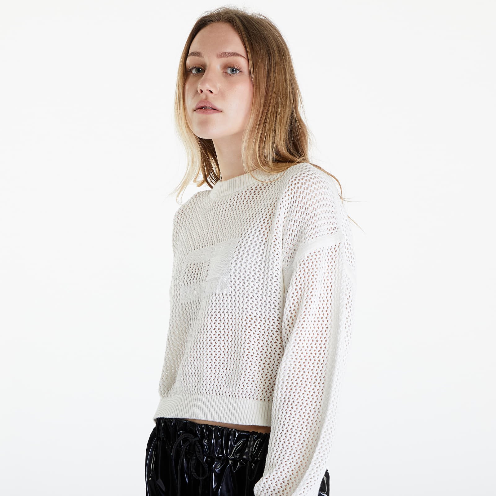 Kampsunid Tommy Jeans Open Stitch Flag Sweater Ancient White