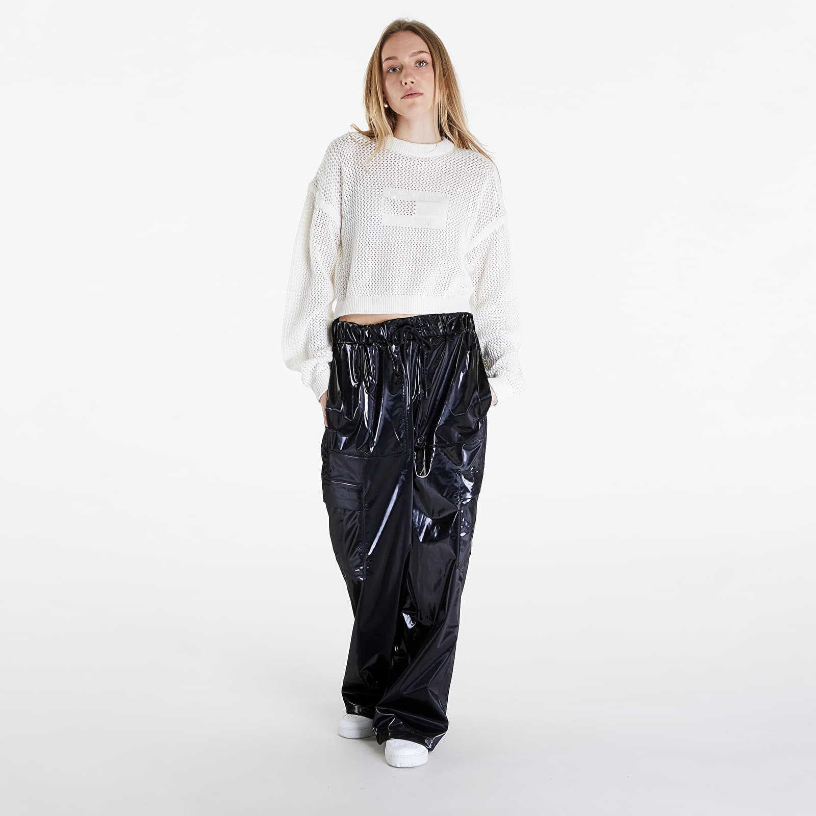 Kampsunid Tommy Jeans Open Stitch Flag Sweater Ancient White