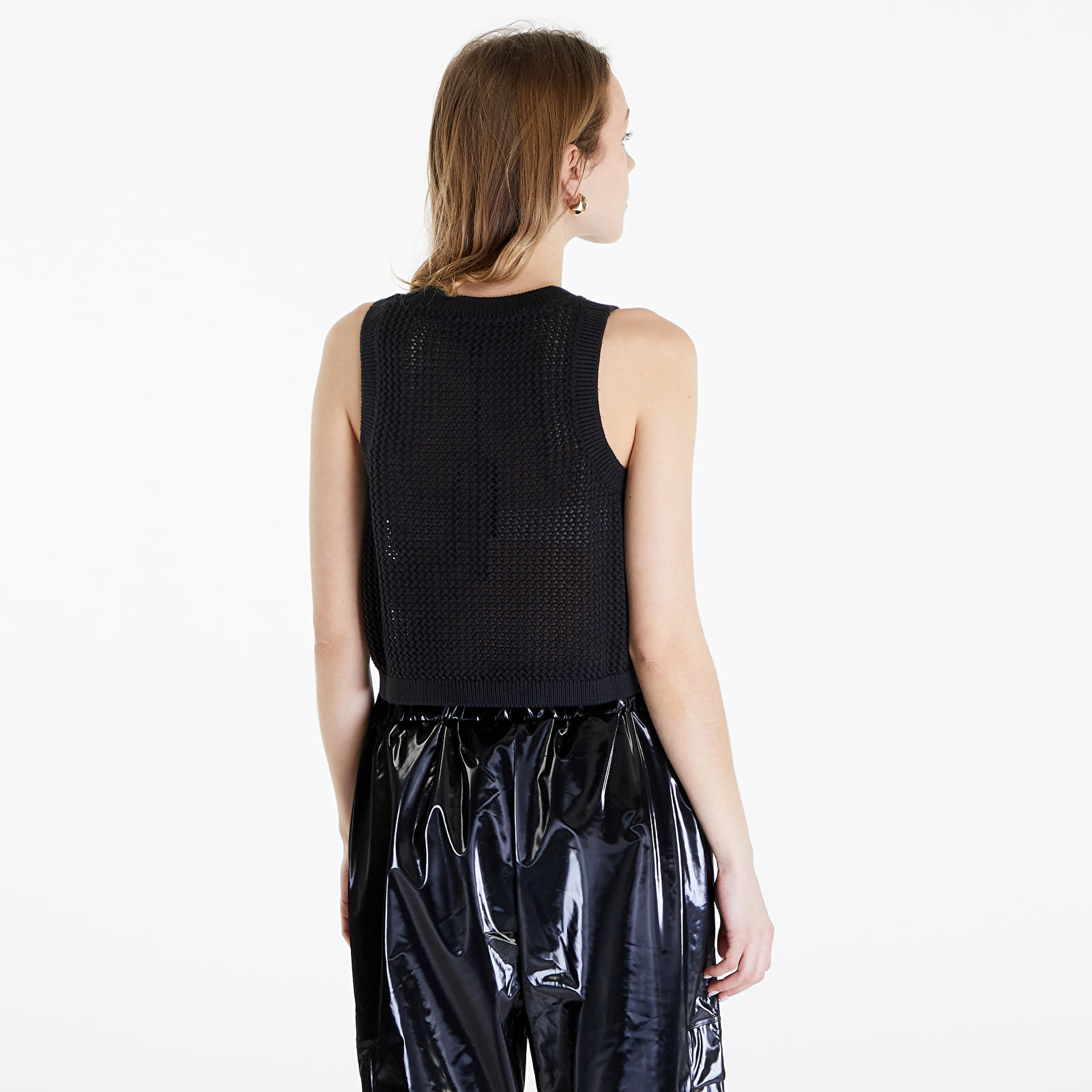 Majica bez rukava Tommy Jeans Open Stitch Flag Tank Top Black