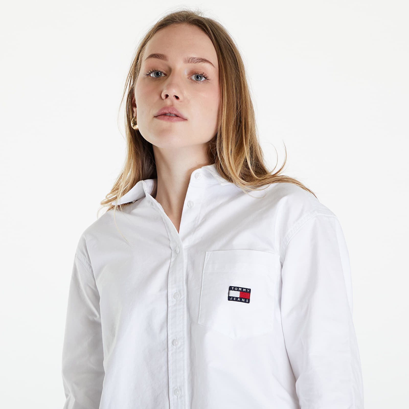 Shirts Tommy Jeans Boyfriend Badge Shirt White