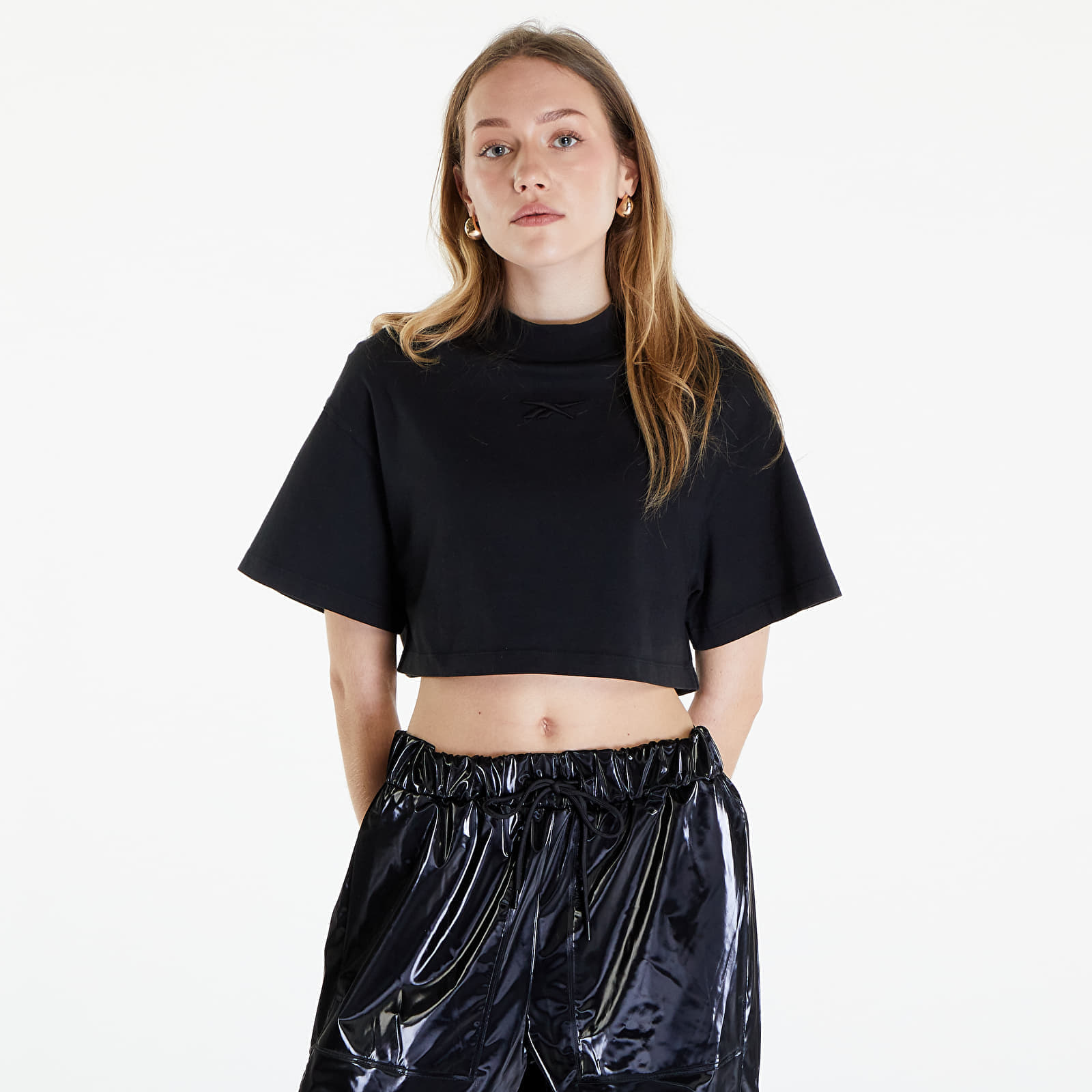 Reebok T-shirt Reebok Washed Cropped Tee Washed Black L