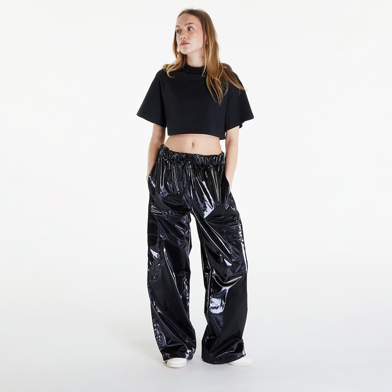 Reebok T-shirt Reebok Washed Cropped Tee Washed Black L - 4