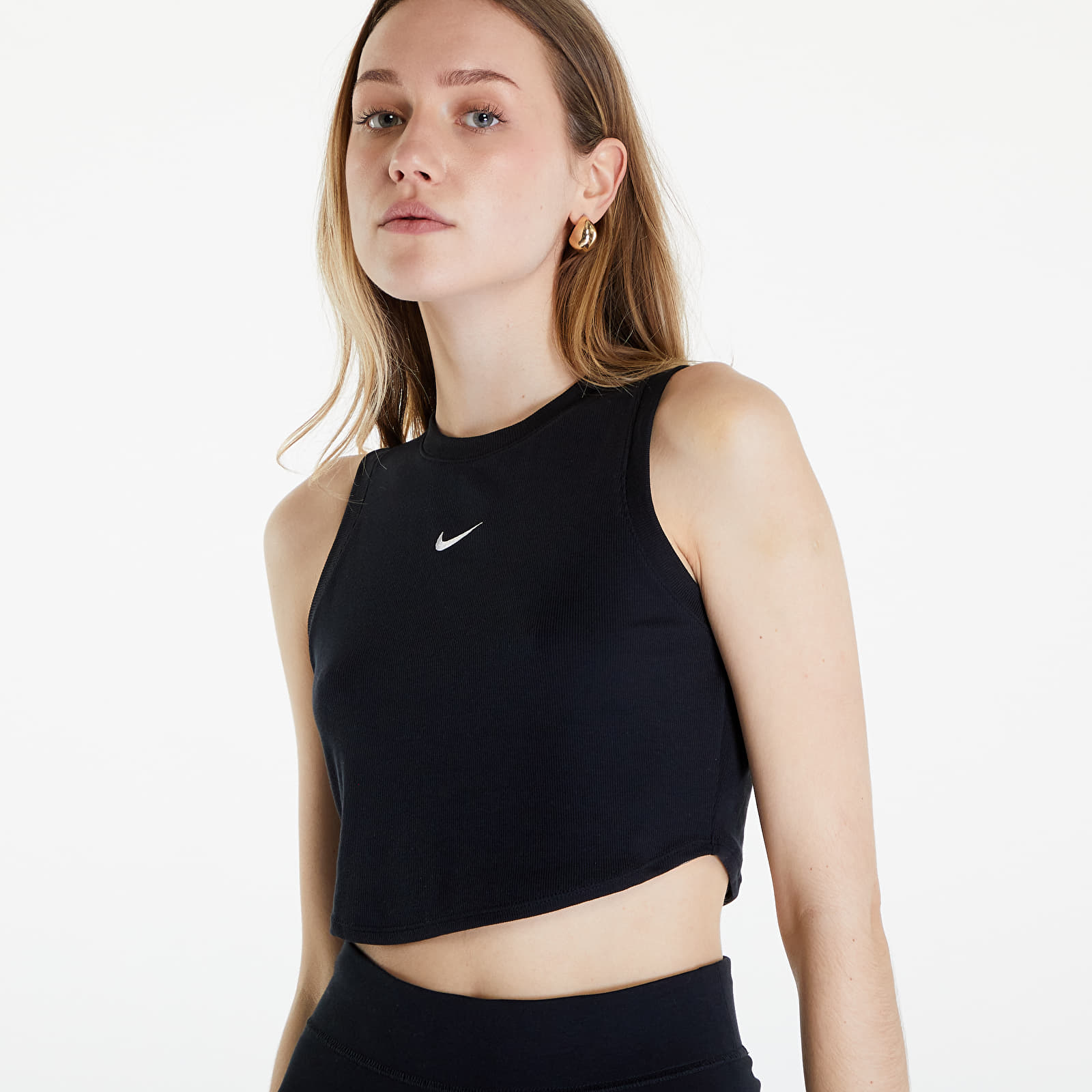 Tank tops Nike Sportswear Essentials Women's Ribbed Cropped Tank Black/ Sail