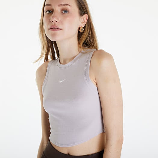 Cropped ribbed logo tank, Nike