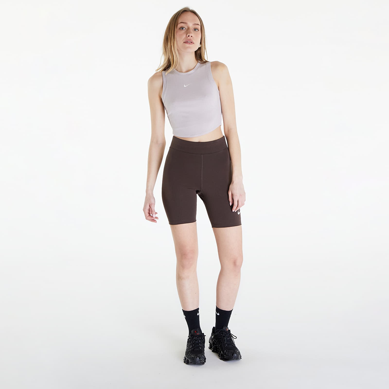 Camisolas Nike Sportswear Essentials Women's Ribbed Cropped Tank Platinum Violet/ Sail
