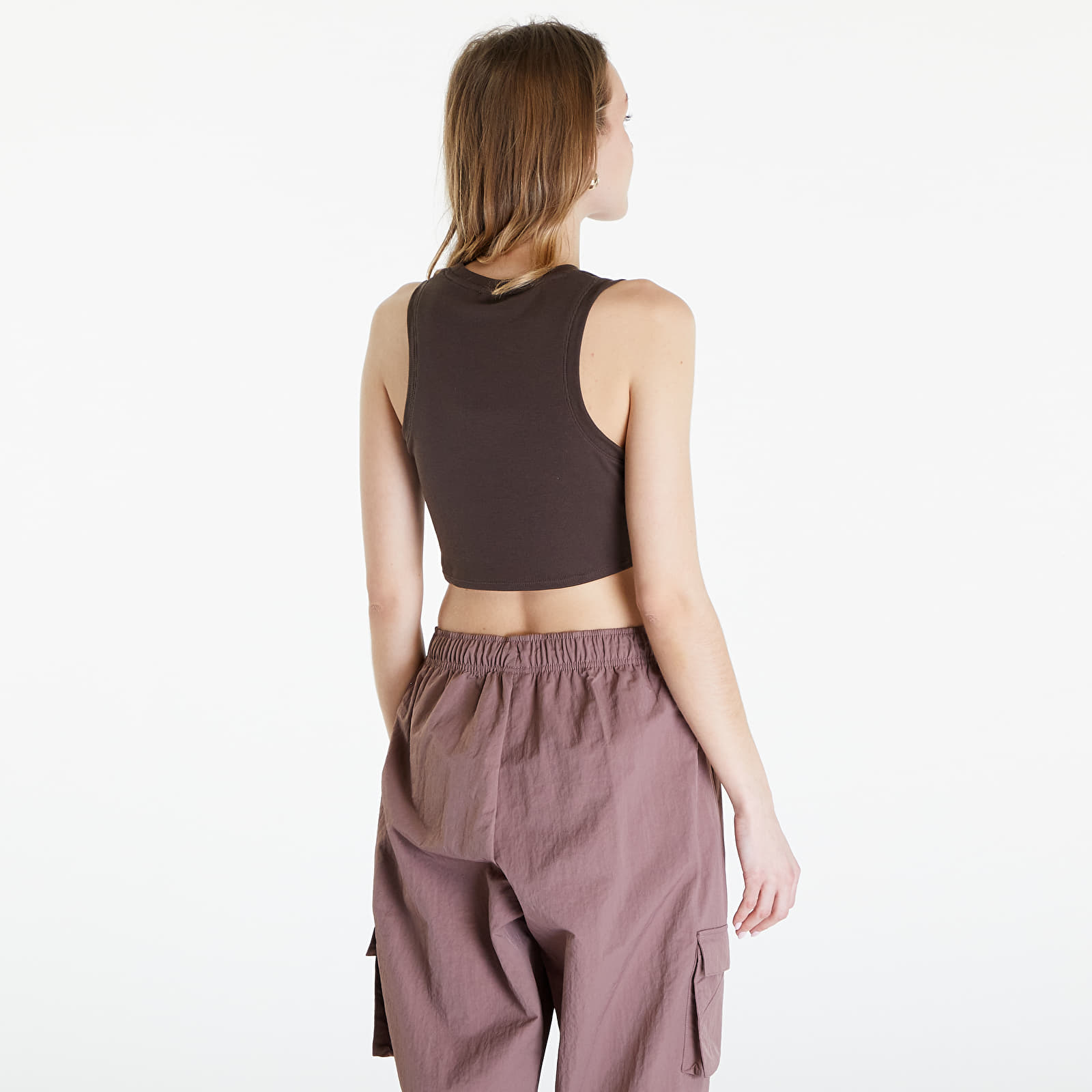 Tank tops Nike Sportswear Essentials Women's Ribbed Cropped Tank Baroque Brown/ Sail