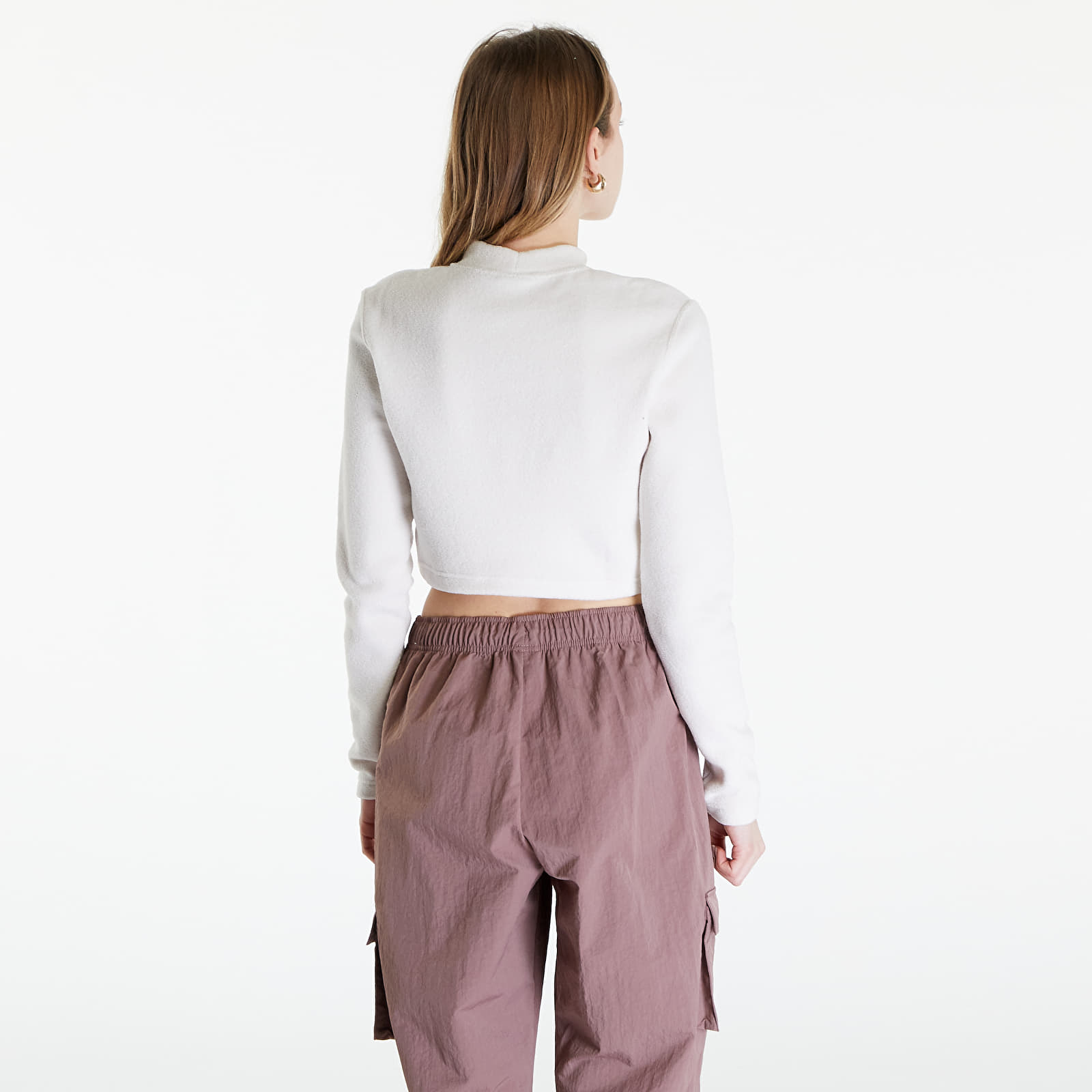 Tops Nike Sportswear Phoenix Plush Women's Long-Sleeve Crop Top Lt Orewood Brn/ Sail