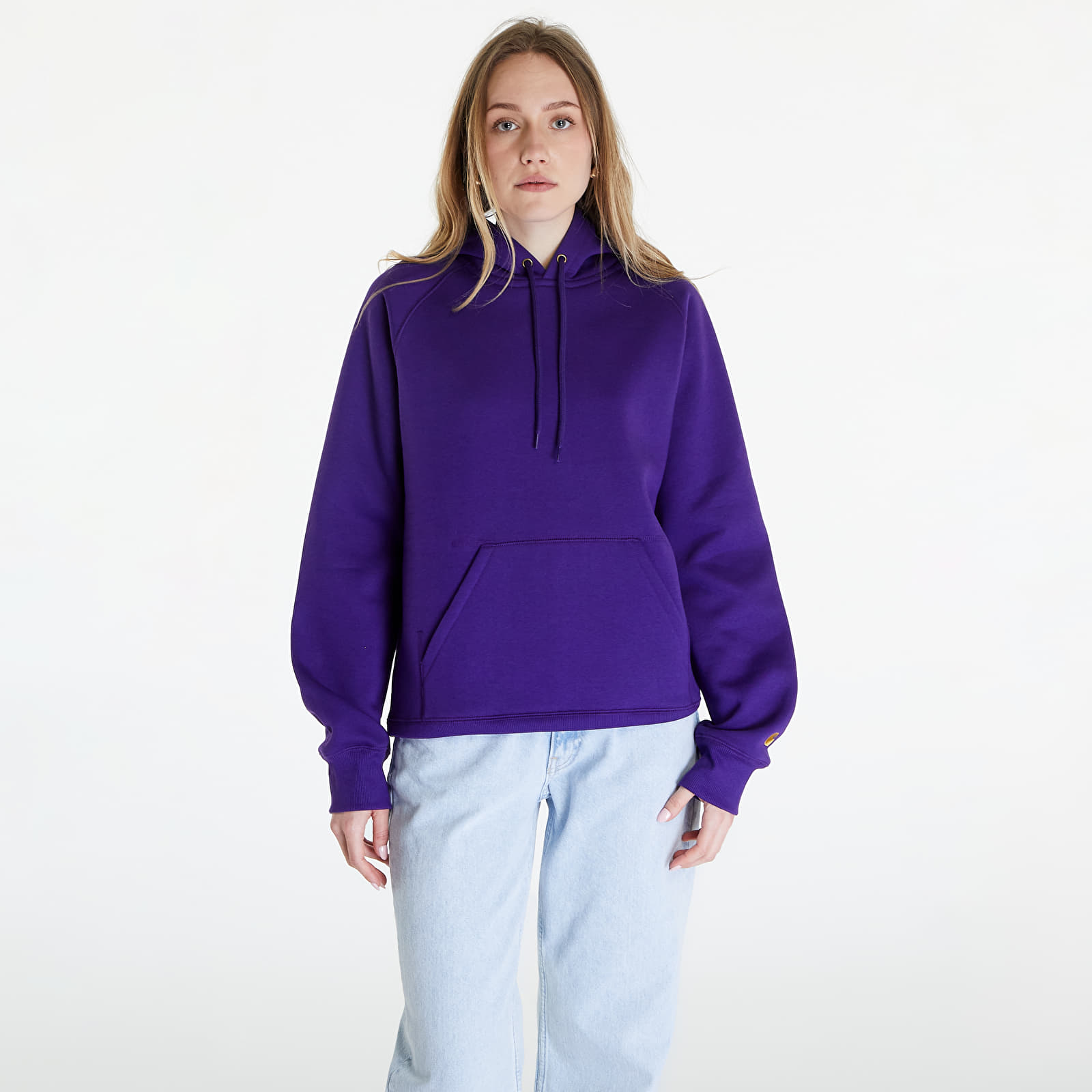 Mikiny Carhartt WIP Hooded Chase Sweat UNISEX Tyrian/ Gold