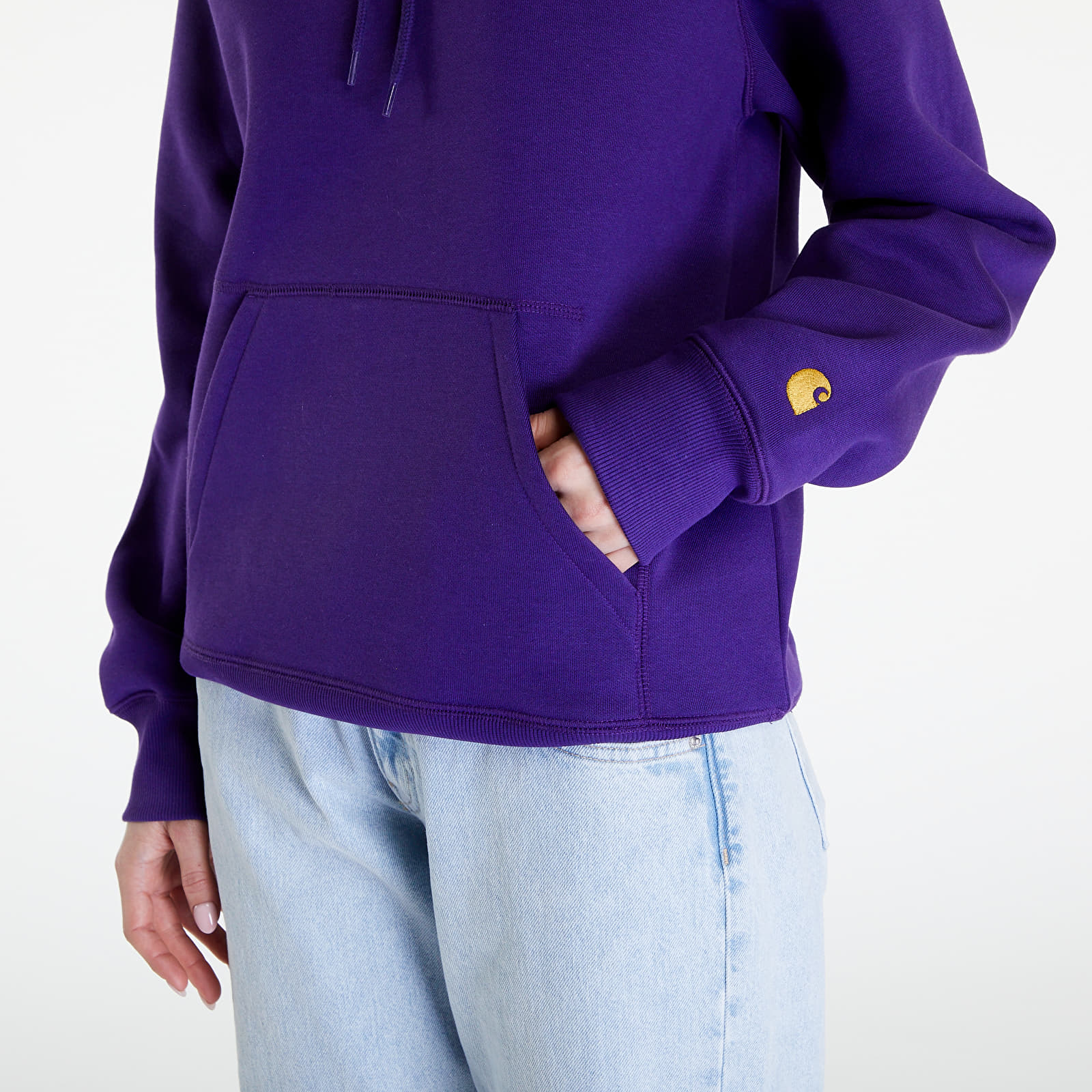 Mikiny Carhartt WIP Hooded Chase Sweat UNISEX Tyrian/ Gold