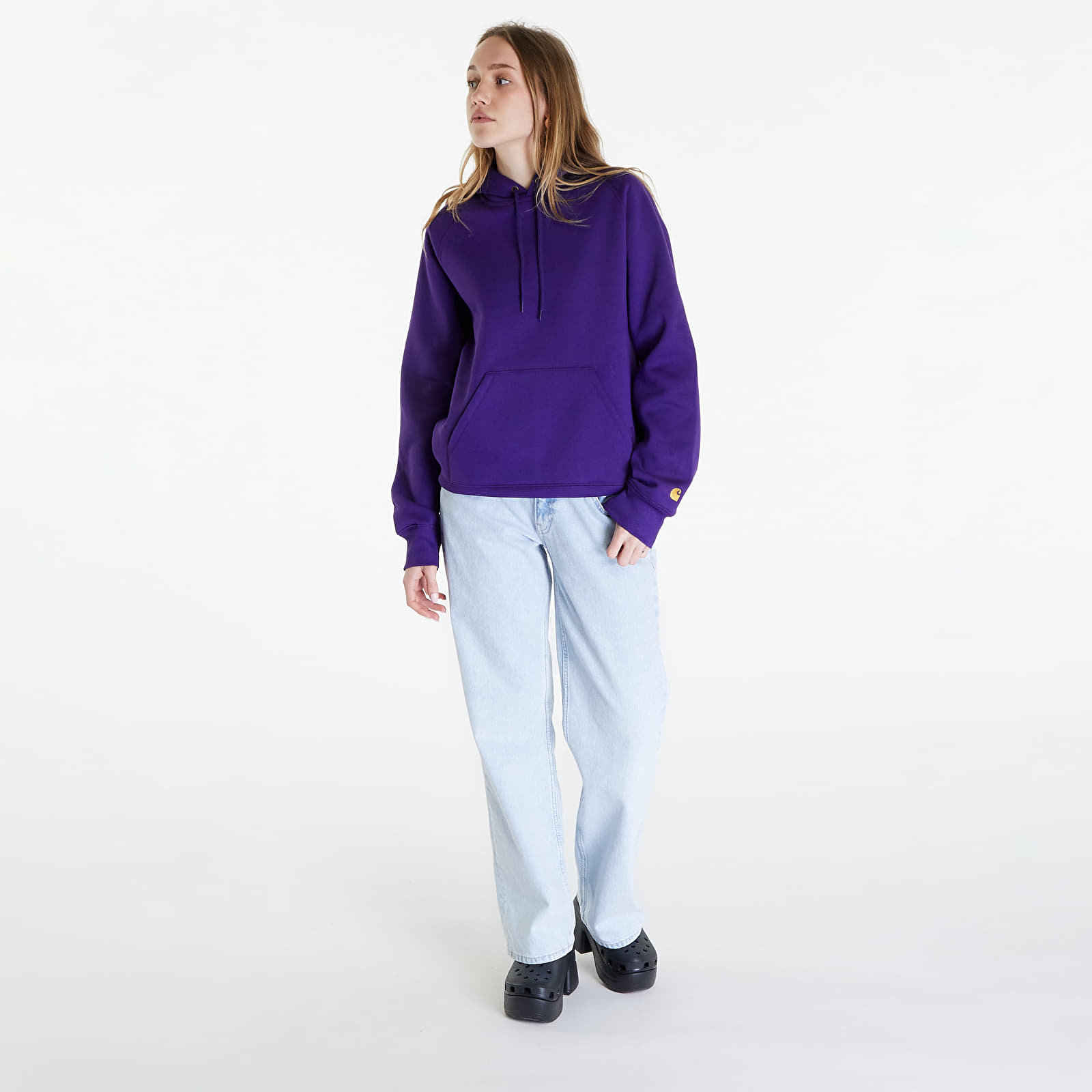 Mikiny Carhartt WIP Hooded Chase Sweat UNISEX Tyrian/ Gold