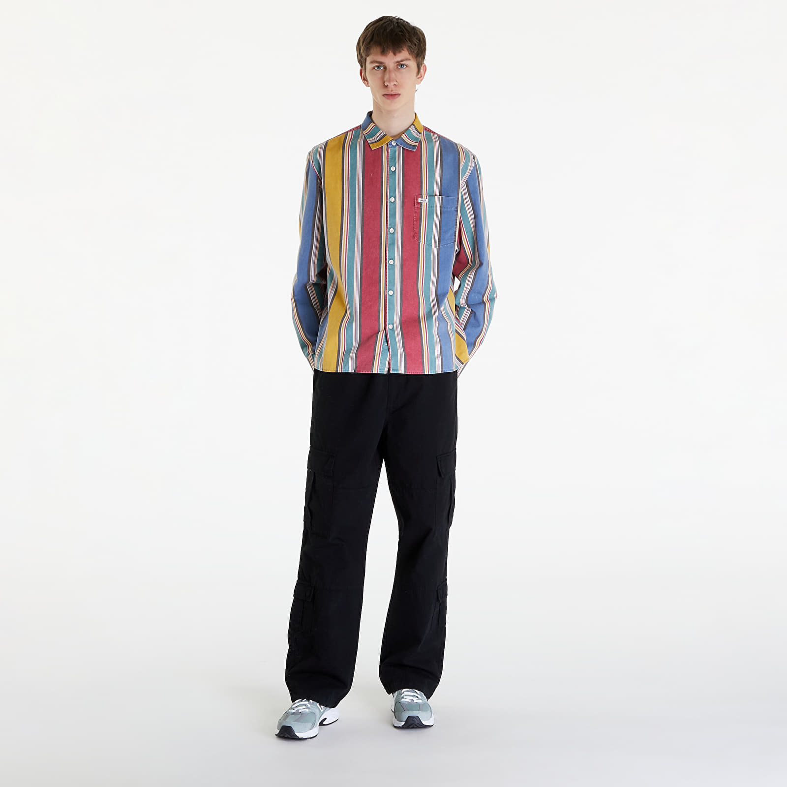 Koszule Guess Originals Multi-Stripe Ls Shirt Sage Rust Multi