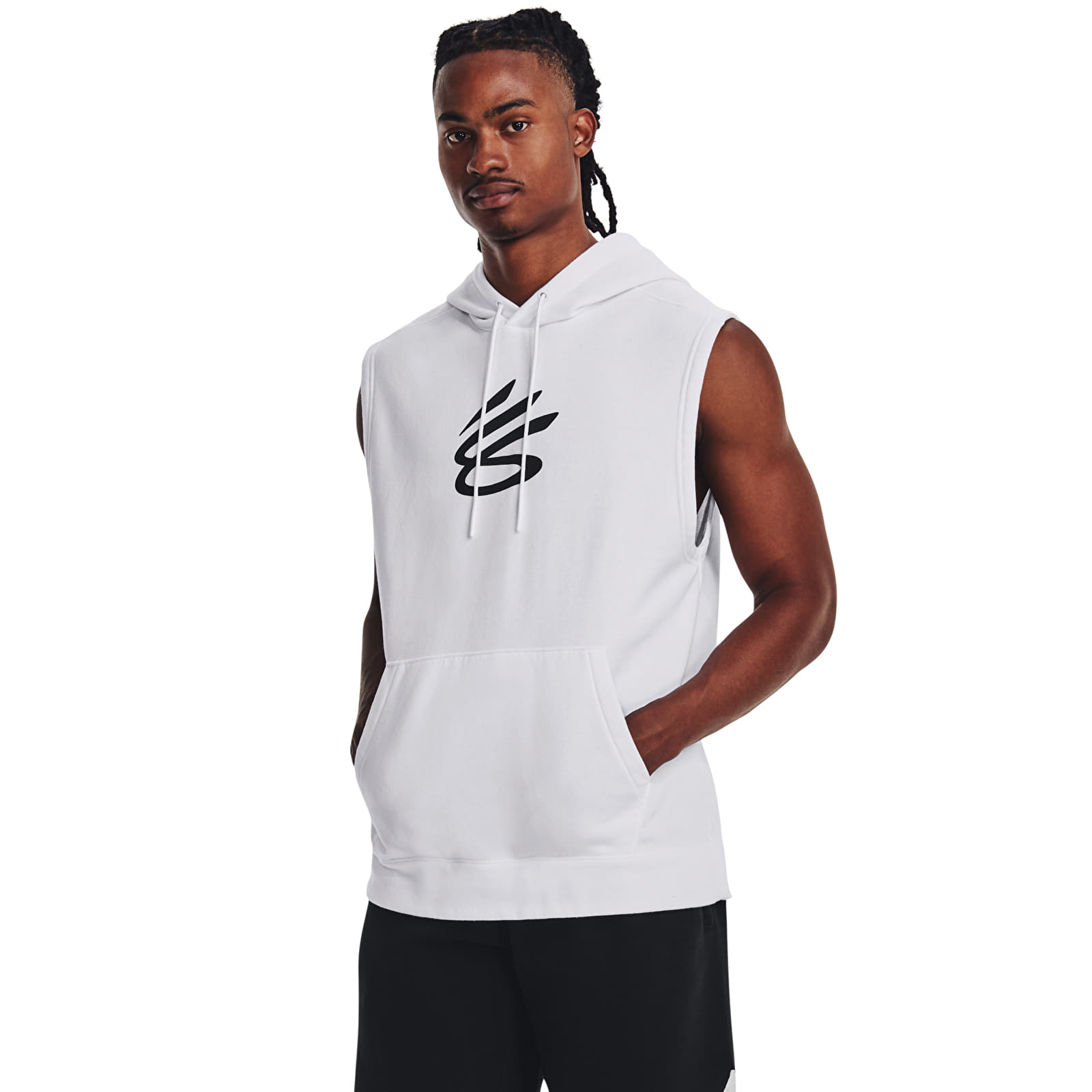 Hupparit ja collegepaidat Under Armour Curry Fleece Slvls Hoodie White