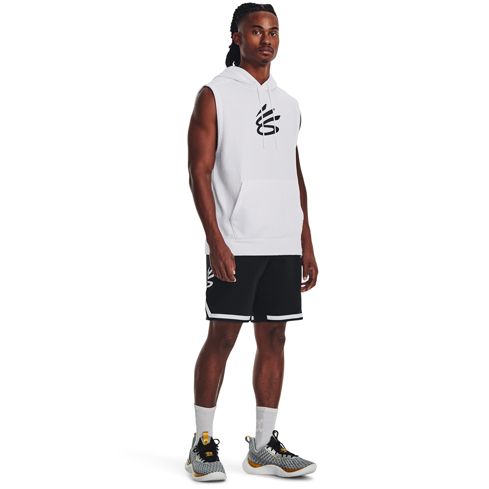 Hupparit ja collegepaidat Under Armour Curry Fleece Slvls Hoodie White