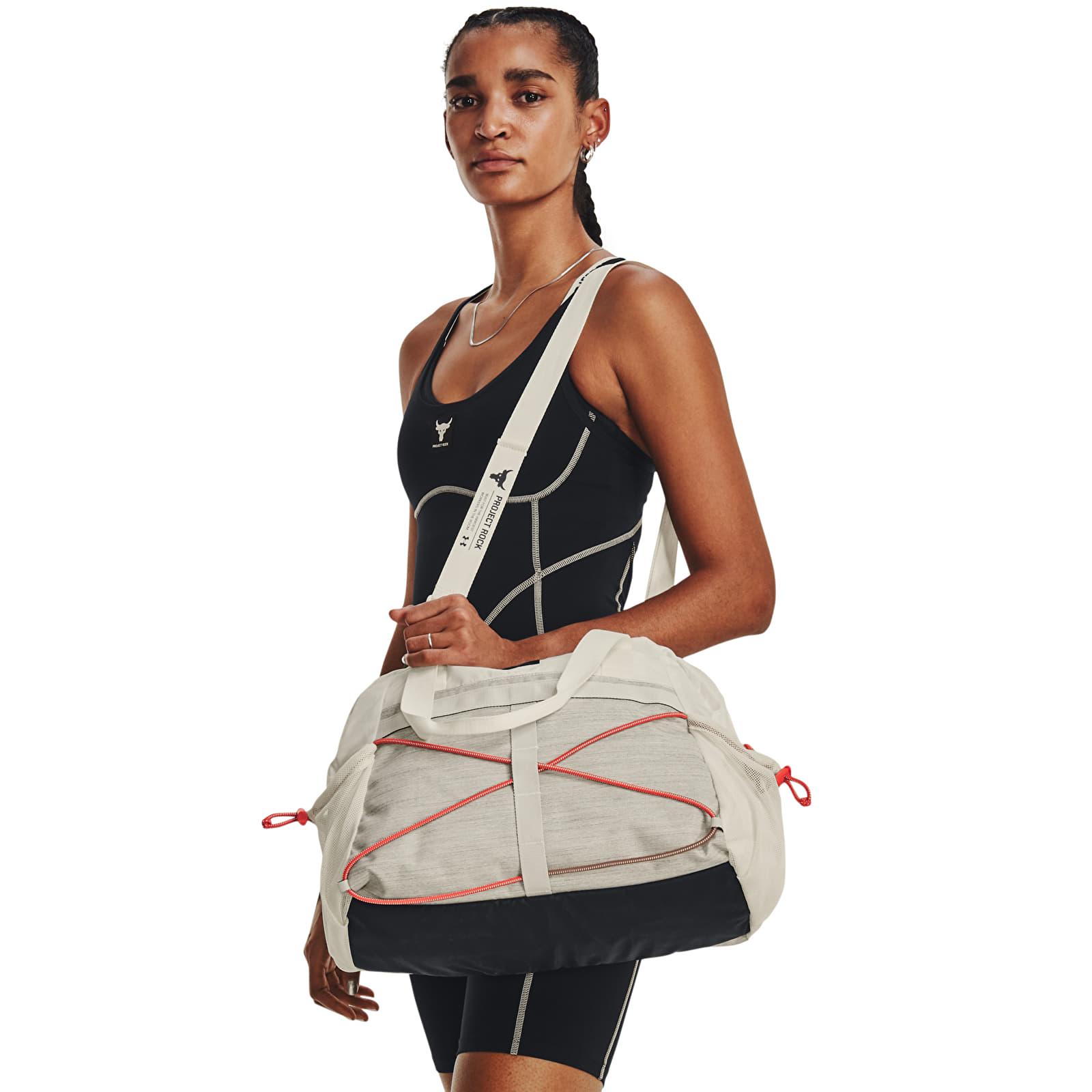 Duffle Tasche Under Armour Project Rock Gym Bag Sm White Queens