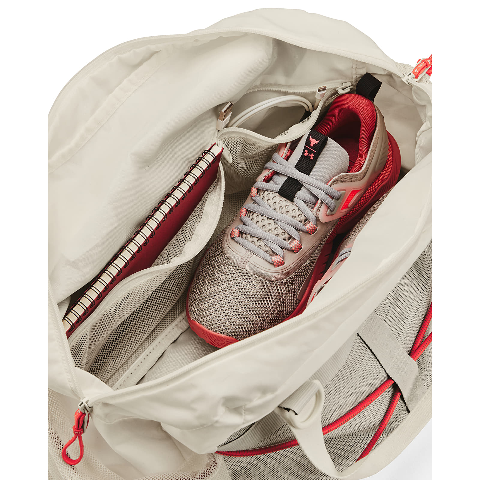 Táska Under Armour Project Rock Gym Bag Sm White