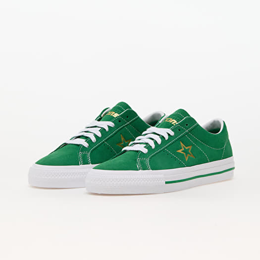 Men s sneakers and shoes Converse One Star Pro Suede Green White Gold Queens