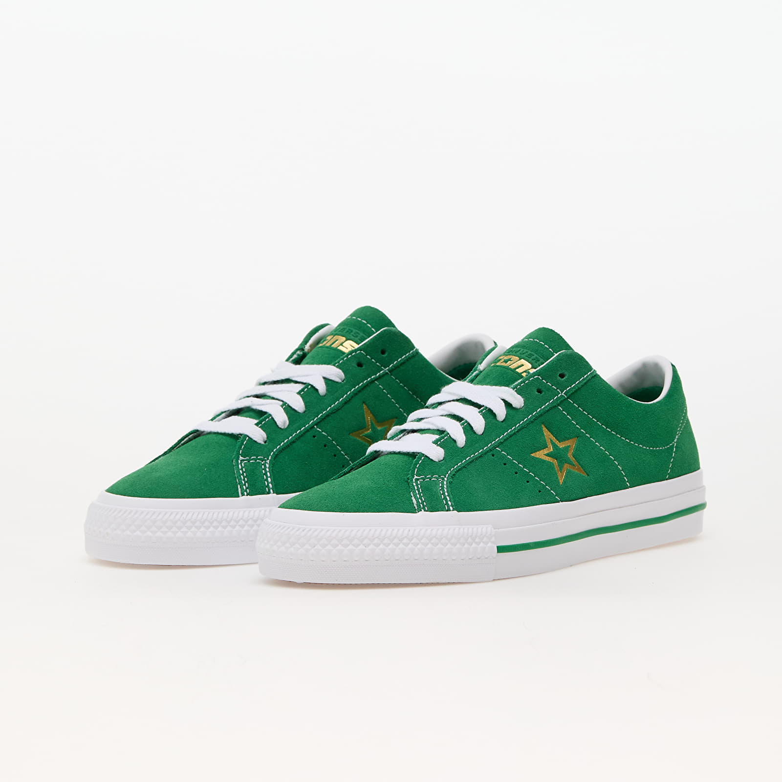 Men's sneakers and shoes Converse One Star Pro Suede Green/ White/ Gold