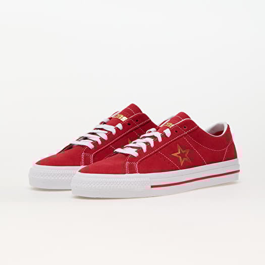 Red suede converse one star deals