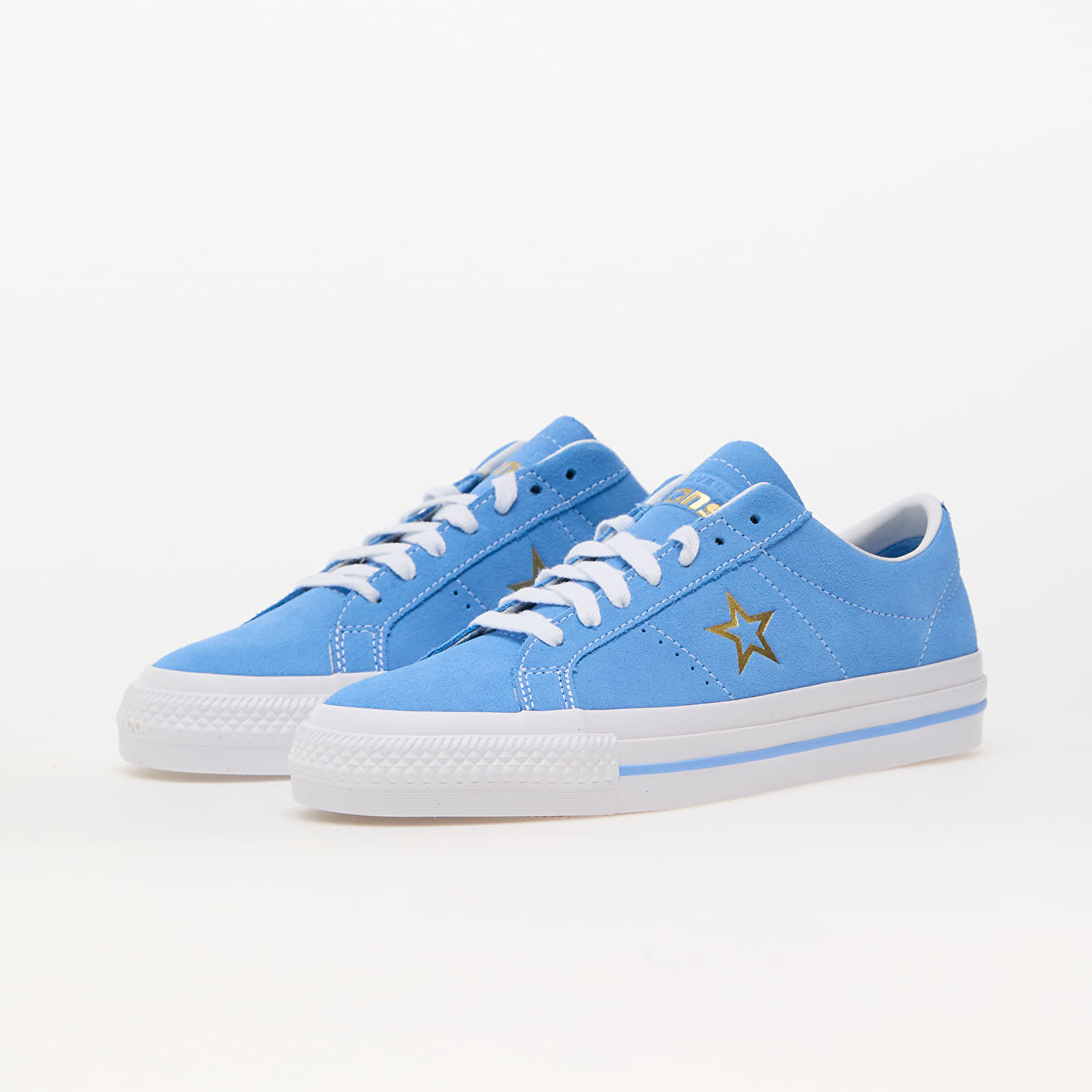 Мъжки маратонки и обувки Converse One Star Pro Suede Lt Blue/ White/ Gold