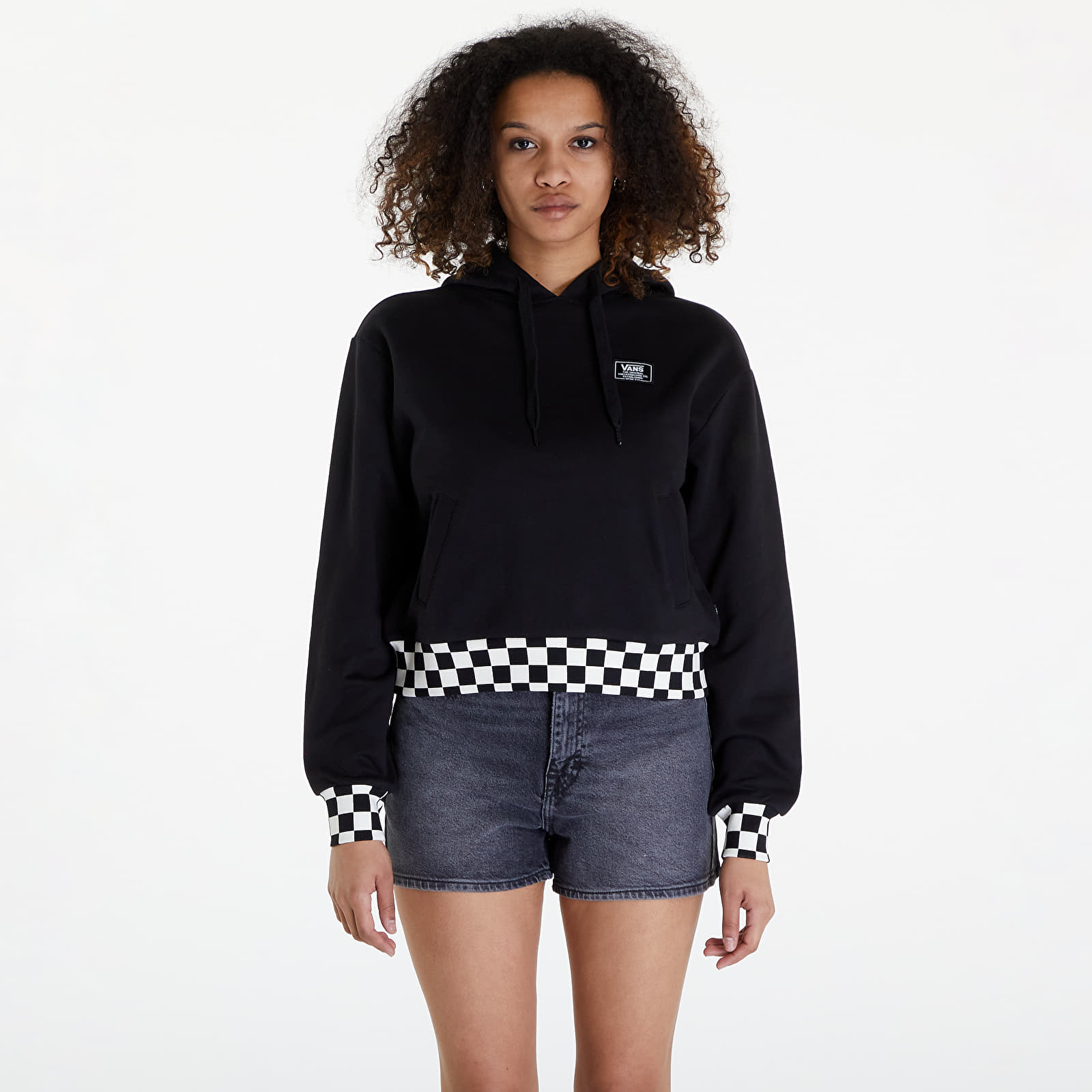 Vans checkered 2025 cropped hoodie