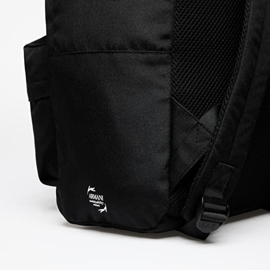 Zaini EA7 Emporio Armani Unisex Backpack Black White Logo Queens